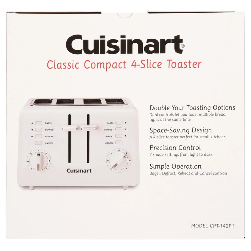Tostery Cuisinart 4 plastry kompaktowy plastikowy toster
