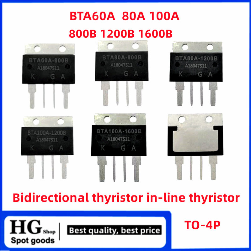 2 pièces/lot BTA100A-1600B BTA80A 60A 100A 800B sous B 1600B en ligne TO-4P bidirectionnel thyristor 800V 1200V 1600V