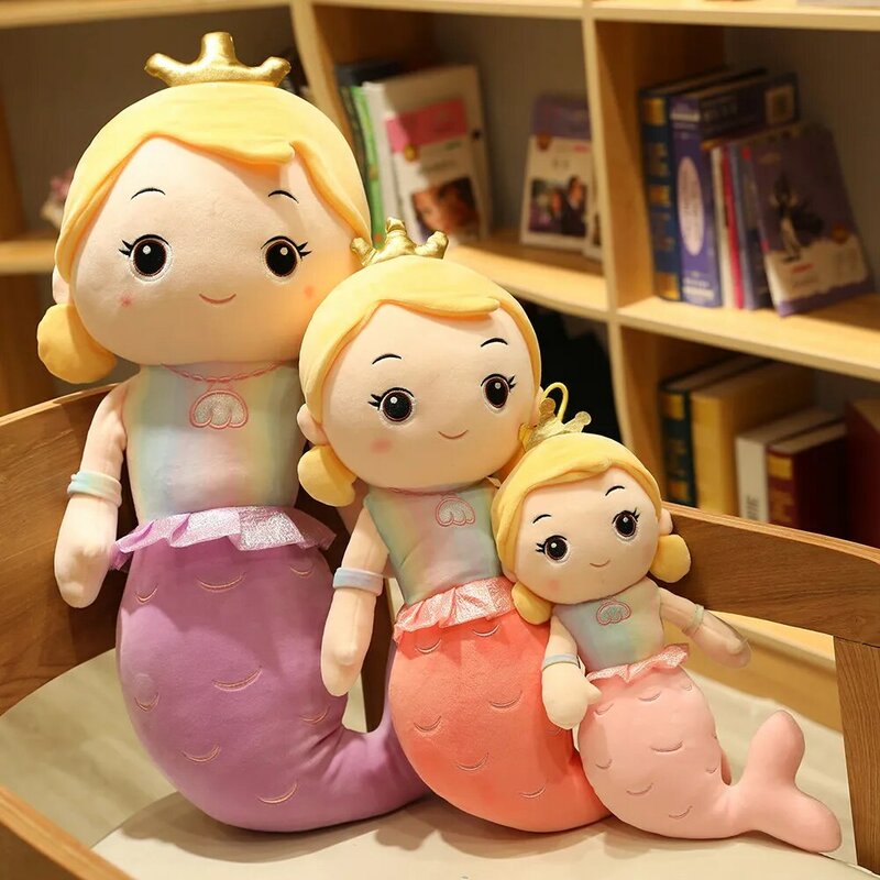 Мультфильм красивая корона Русалка плюшевая игрушка мягкая Русалочка кукла детская девочка украшение дома девочки подруга подарки на день рождения