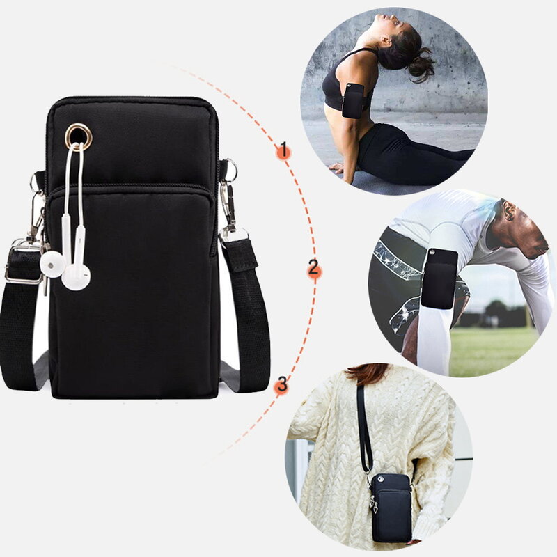 Borse universali per cellulare borse borsa impermeabile borsa a spalla Sport copertura del braccio per Xiaomi Mi 11 Lite stampa a fungo