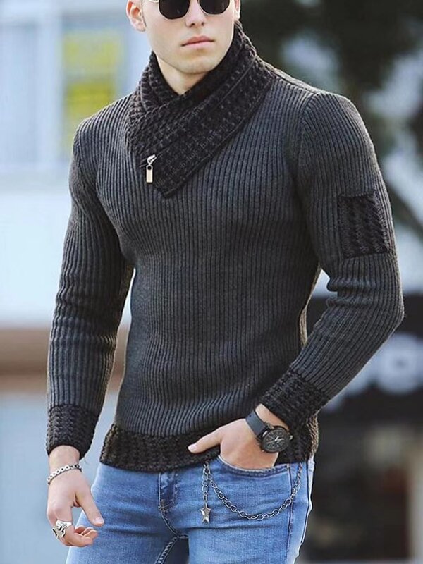 Suéter de cuello alto de lana para hombre, Jersey de algodón cálido de gran tamaño, estilo Vintage informal, moda coreana, otoño e invierno, 2023