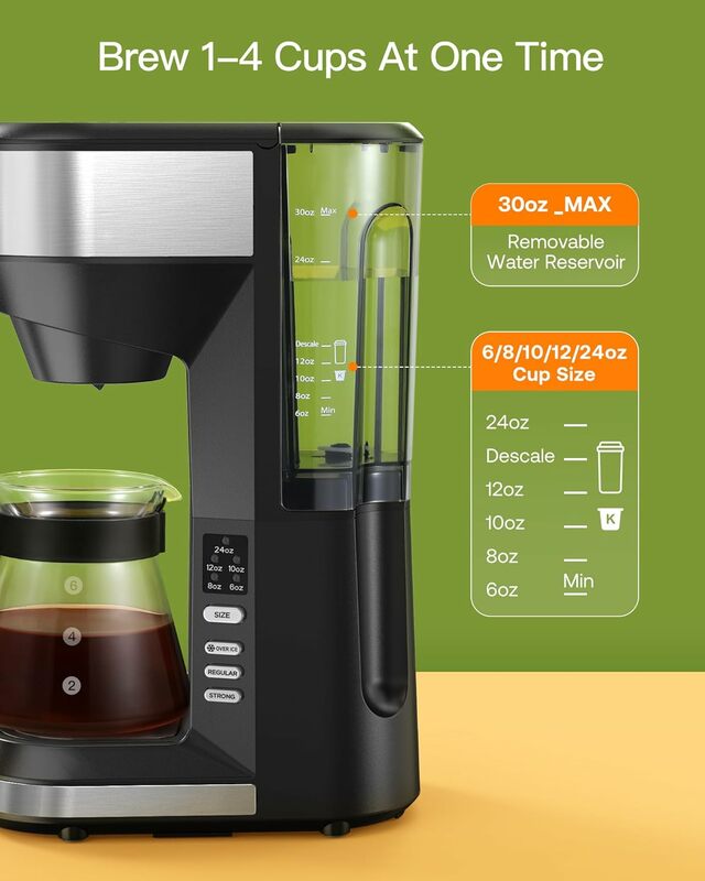 Famiworths Upgraded Hot and Iced Coffee Maker for K Cups and Ground Coffee, 4-5 Cups Coffee Maker and Single-serve Brewers