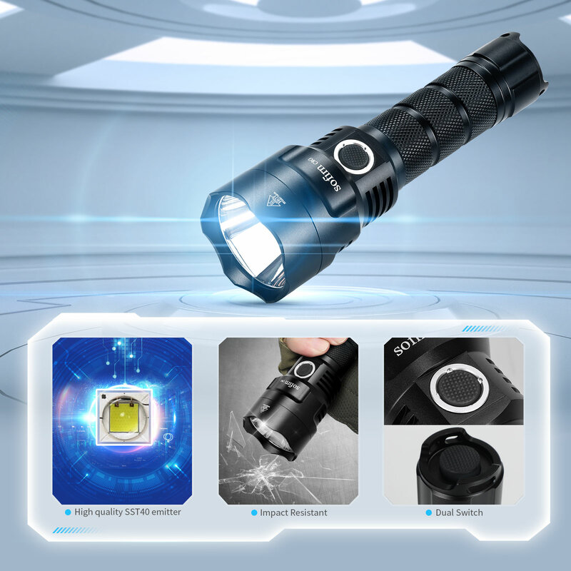 Sofirn C8G Powerful 21700 LED Tactical Flashlight SST40 2000lm 18650 Recharge Battery Torch with ATR 2 Groups Ramping Indicator