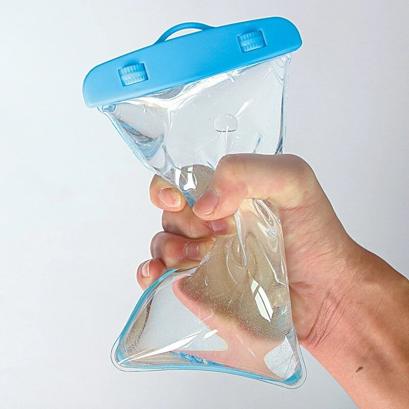 Universal telefone móvel transparente saco impermeável, 3-Layer selado, à deriva, praia, pesca, subaquática, natação, seco, 6"