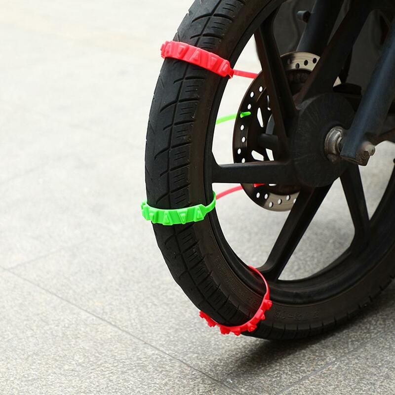 10pcs Motorcycle Tire Chains Winter Anti-Skid Tyre Cable Ties Motorcycle Outdoor Tyre Anti Skid Chain Emergency Access