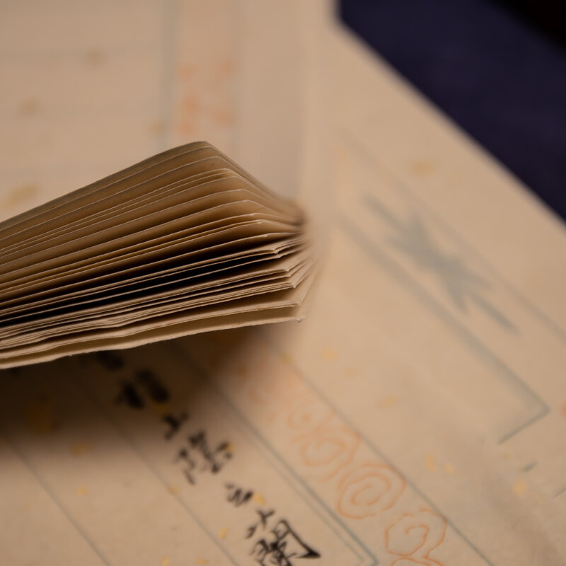 Penna a pennello per calligrafia in carta Vintage in stile cinese con testina di carta di riso semi-matura piccola scrittura di Script regolari carta Xuan