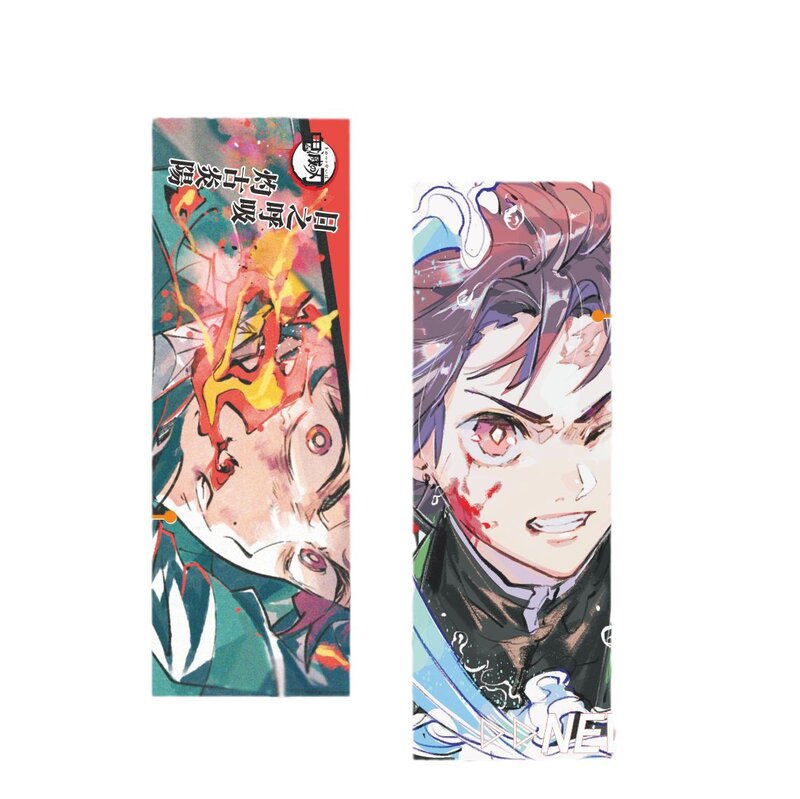 Anime Demon Slayer laser ticket bookmark double sided student gift