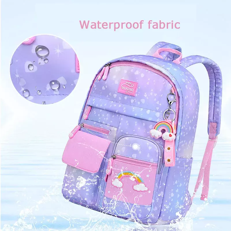 Tas buku anak laki-laki, ransel sekolah nilon tahan air untuk remaja laki-laki perempuan tas sekolah anak-anak dasar kantung modal infantil