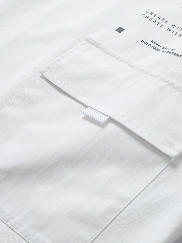 Summer Oversized Big Pockets T-shirts Men Streetwear Short Sleeve Cotton Tshirt Male Harajuku Tops Tees Plus Size 6XL 7XL 8XL
