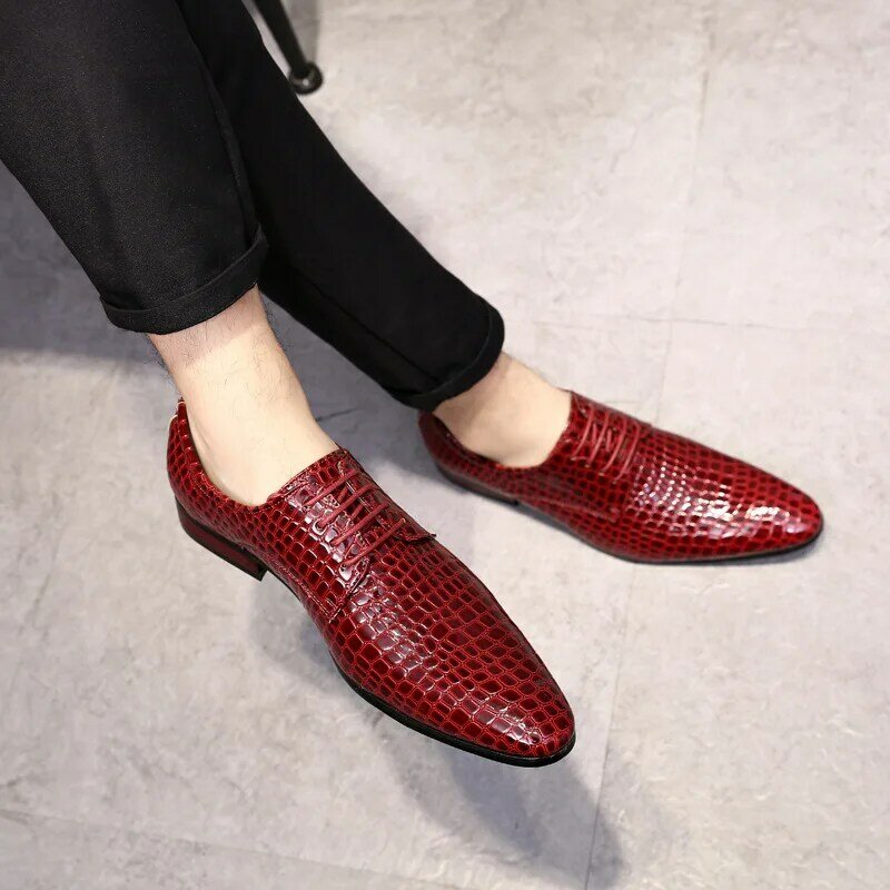 Moda scarpe coccodrillo scarpe Oxford per uomo scarpe firmate uomo italiano Sapatos Masculino Social Zapatos De Vestir Para Hombre