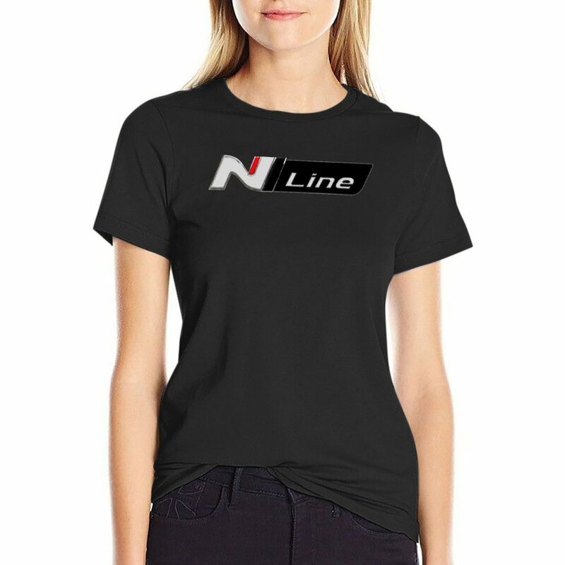 Kaus Logo kinerja n-line kaus olahraga grafis lucu untuk wanita