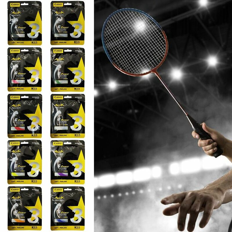 Raket Badminton dia.0.7 mm senar multiwarna panjang 10M, raket bulutangkis kawat perlengkapan olahraga elastisitas tinggi, senar raket bulutangkis
