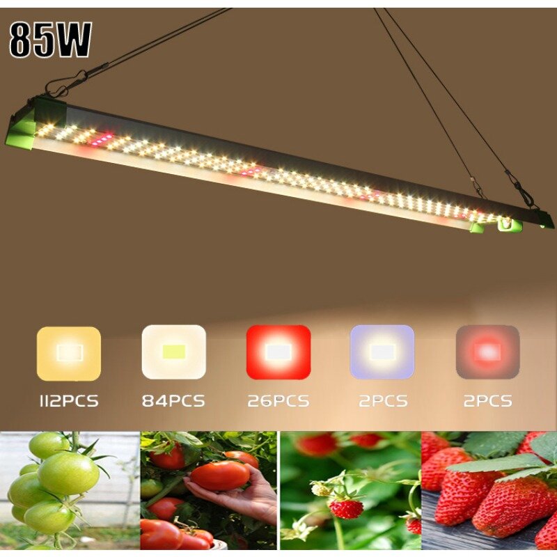 Lâmpada de crescimento de espectro completo, LED cresce a luz com Samsung LM281B, Estufa interior, planta hidroponia, semeadura de flores, 85W