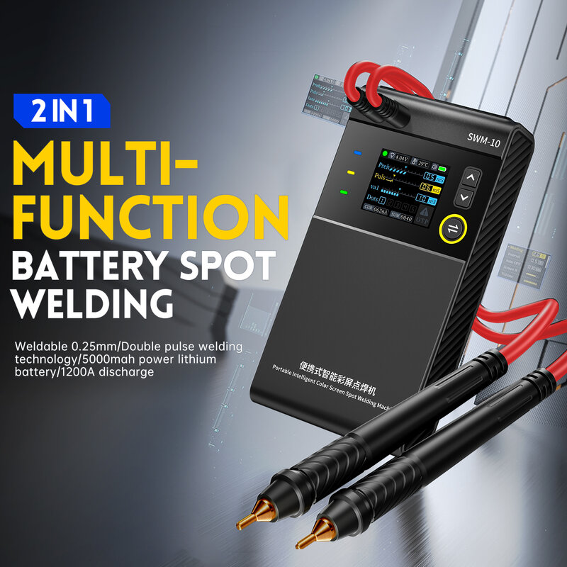 FNIRSI SWM-10 baterai portabel DIY, mesin las Mini 18650 baterai alat las 5000mah dapat las 0.25mm