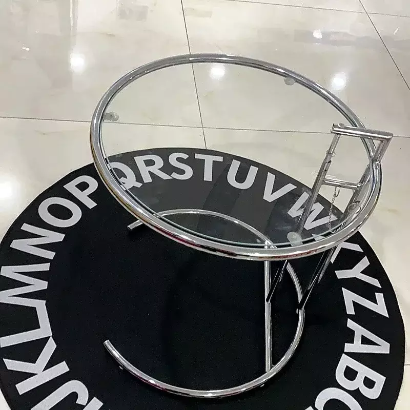 Mesas transparentes de vidro criativo elevador mesa de café simples mesas de sofá nordic designer em forma de c mesa redonda geométrica