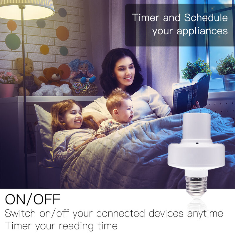 WiFi Smart Light Bulb Adapter Lamp Holder Base AC Smart Life/Tuya Wireless Voice Control with Alexa Google Home E27 E26 85-265V