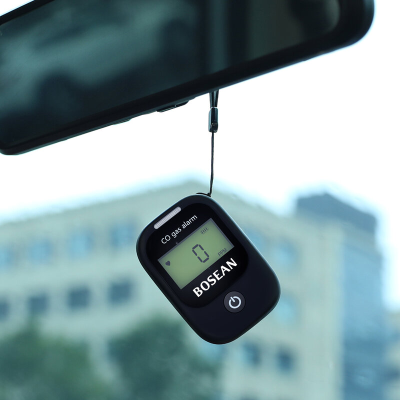 Industrial Sensor Mini Car Digital CO Gas Alarm Monitor 0-1000PPM LCD Carbon Monoxide Detector Sound Light Vibration Backlight