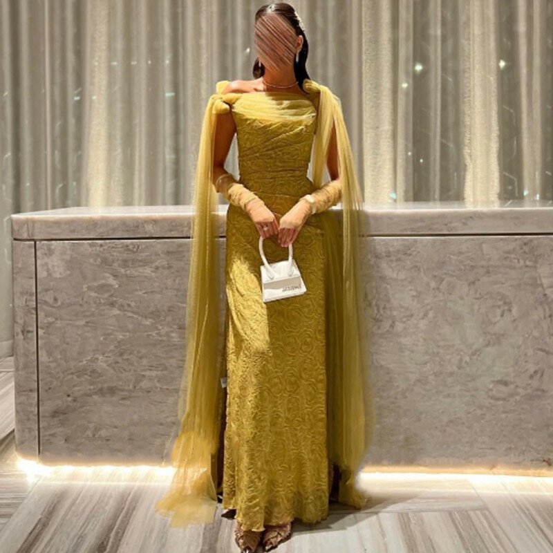 Aleeshuo Arabia dubajska damska suknia wieczorowa syrenka z tiulu na ramionach na imprezę bal suknia wieczorowa do podłogi szlafrok 2024