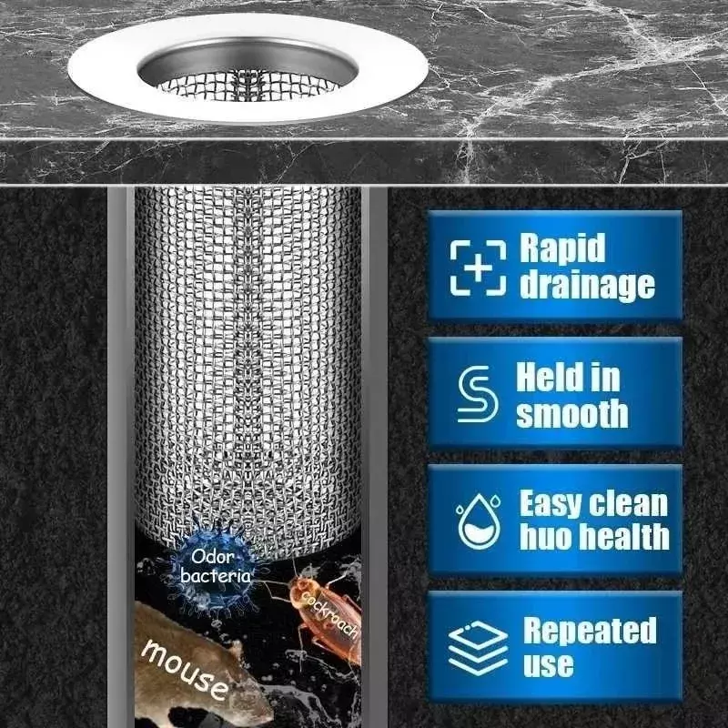 Aço inoxidável Floor Drain para o banheiro, filtro pia, Anti Clog Hair Catcher, chuveiro e banheira, cozinha à prova de vazamento Net, 1PC, 5 PCs