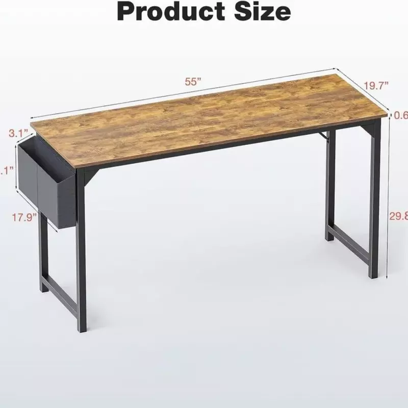 Computer tisch, Schreibtisch mit Aufbewahrung tasche und Eisen haken, Holz schreibtisch zu Hause, Computer tisch im Schlafzimmer