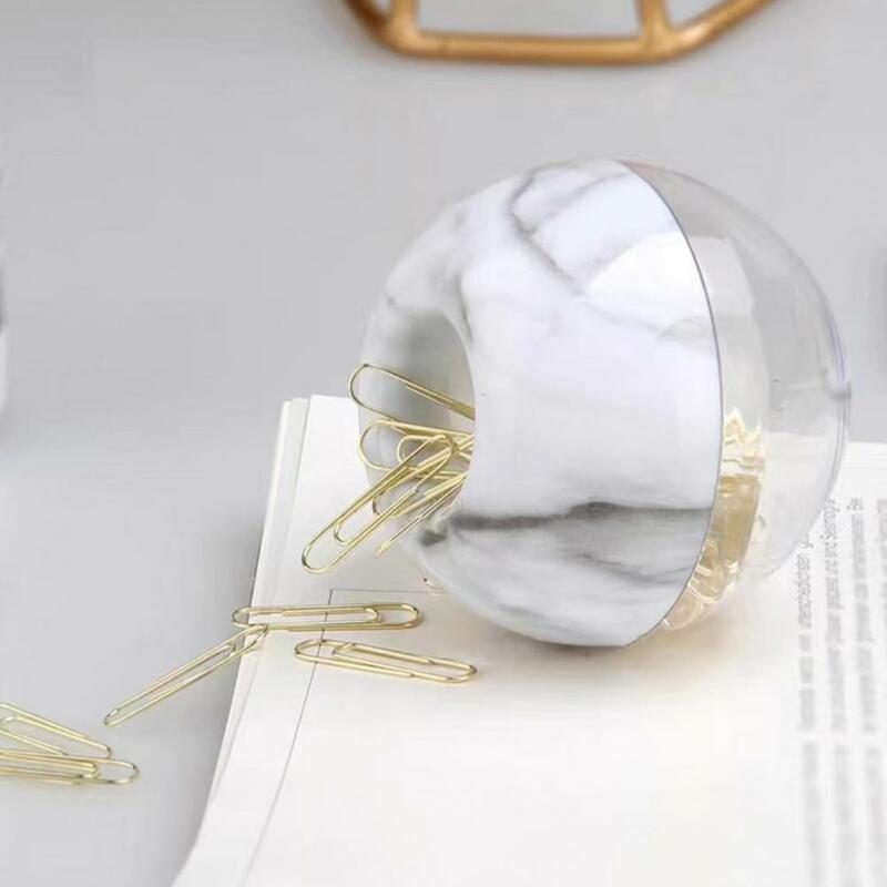 Organized Paper Clip Holder Magnetic Paper Clip Holder Stylish Round Desktop Organizer with 100 Clips for Office Supplies