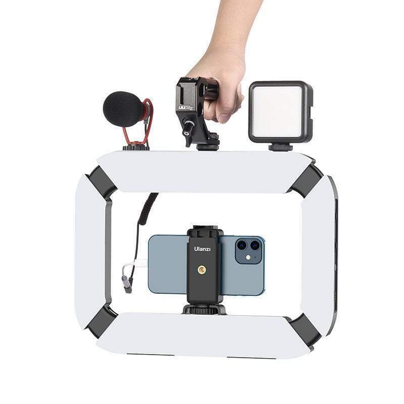 Ulanzi-Anillo de luz Led U200 de mano para vídeo, luz de relleno para cámara de teléfono inteligente, equipo de jaula bicolor 2500-8500K CRI + 95, luz para vídeo