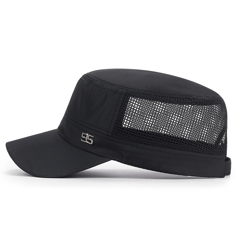 メンズヴィンテージアーミースタイルの野球帽,調節可能なサマーハット,シンプルなフラット,スナップバック,日焼け止め
