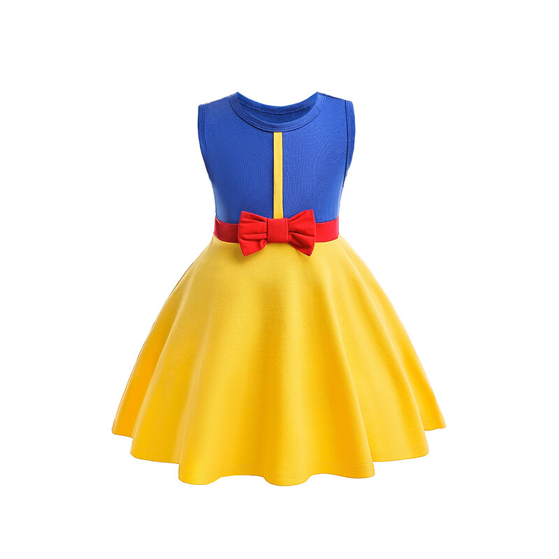 Disney-vestido de princesa para niña, ropa sin mangas de sirena Ariel Rapunzel, informal, diario, Minnie Mouse, Frozen