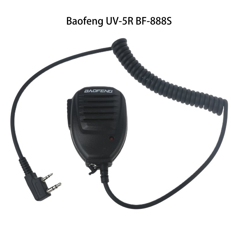 BAOFENG-Micrófono de hombro de 2 pines para walkie-talkie X6HA, altavoz, Radio bidireccional, BF-888S, BF-888, BF-777, BF-658, BF-668, BF-530