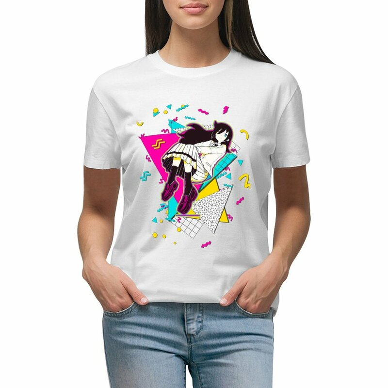 Tomoko - Watamote * 90-х графический дизайн * футболка хиппи одежда с животным принтом рубашка для девочек белая футболка платье для женщин