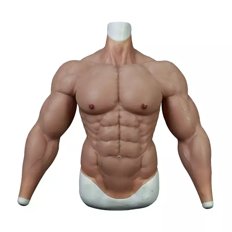 Atualizar silicone terno muscular falso peito para cosplay mais forte homem peitoral músculos