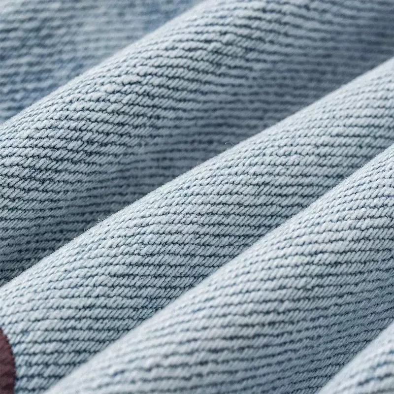 Celana Jeans merek ROCA ungu kualitas tinggi sulaman huruf P celana kaki lurus gaya dan ramping