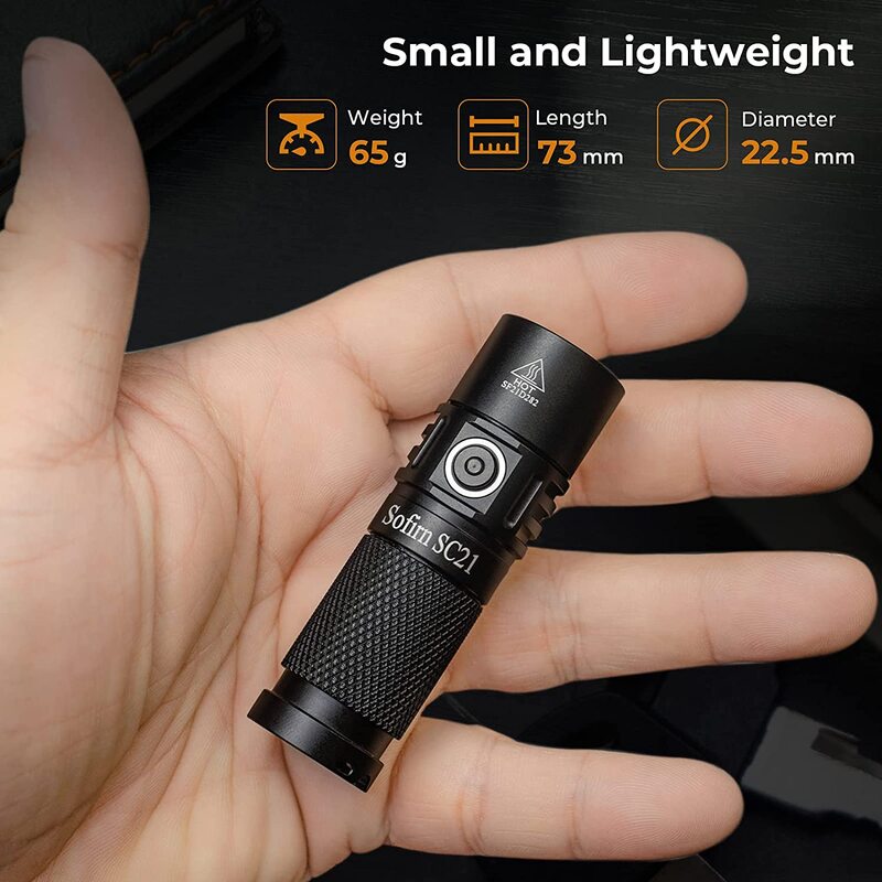 Sofirn SC21 Mini 16340 LED Flashlight USB C 1000lm Rechargeable  EDC Torch with Magnet Tail Power Indicator