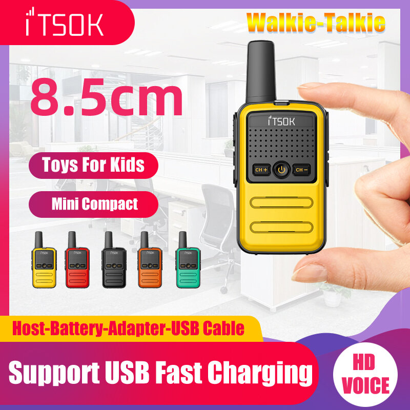 2 buah hadiah Mini untuk anak-anak Radio dua arah Quansheng K5(8) Asli Baofeng Pofung Transceiver portabel Walkie Talki Walki Walki