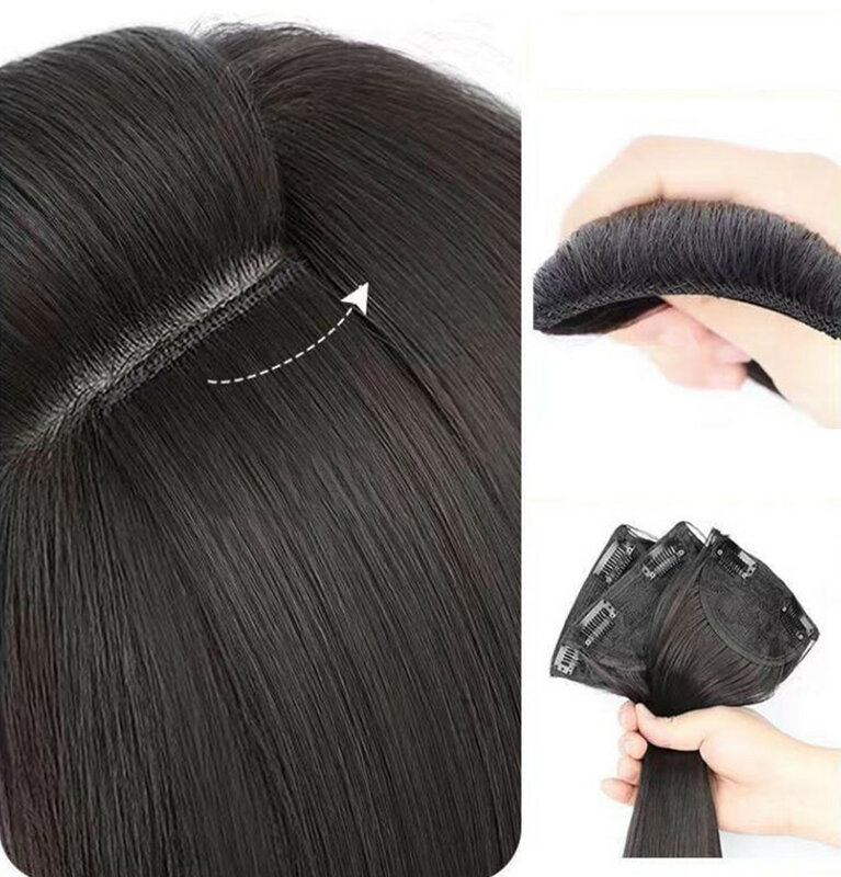 Modna 3 sztuk/zestaw peruka damska długie faliste do przedłużania włosów bez szwu duża fala długie kręcone proste włosy naturalne imitacja peruki dla