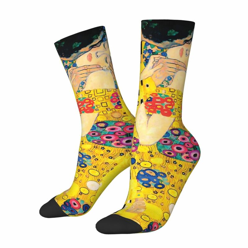 Klimt Art Socks The Kiss Print Elegant Stockings Unisex Soft Skateboard Socks Autumn Custom Non Skid Socks
