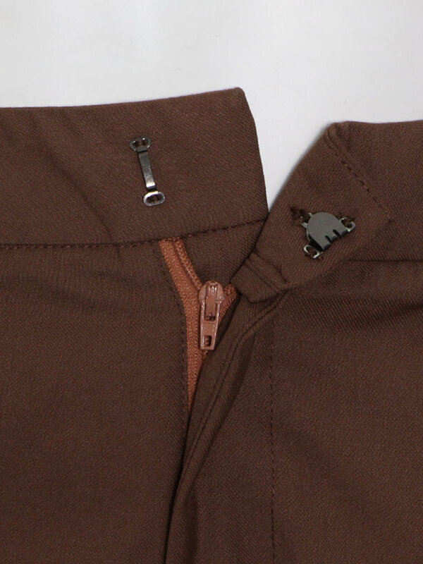 ROMISS Solid Minimalist Patchwork Zipper Full Length Pant For Women High Waist Spliced Pocket Casual Wide Leg Pants Female