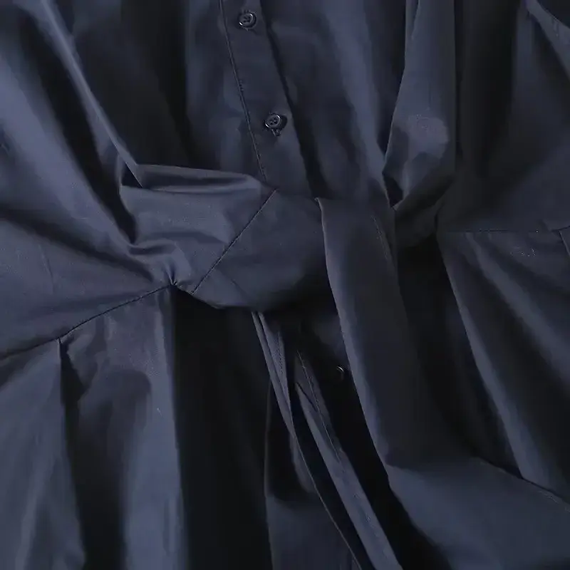 فستان قميص نسائي بلا أكمام ، تصميم بسيط ، حزام عالي الجودة ، موضة أنيقة ، ريترو ،