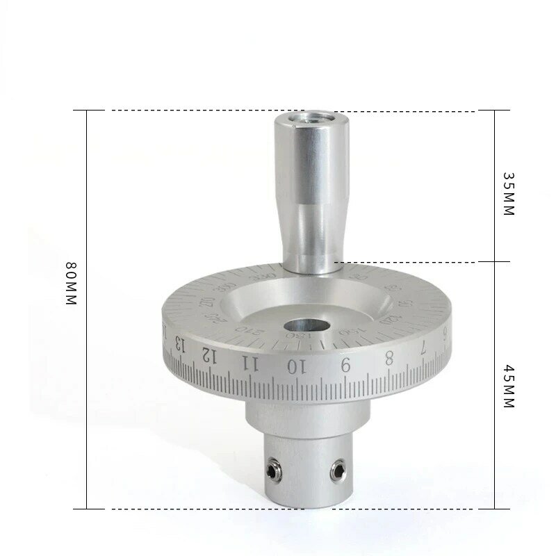 Roue à main circulaire en métal pour table market, gravure laser de tour avec poignée d'échelle, diamètre intérieur 6mm, 8mm, 10mm, 12mm
