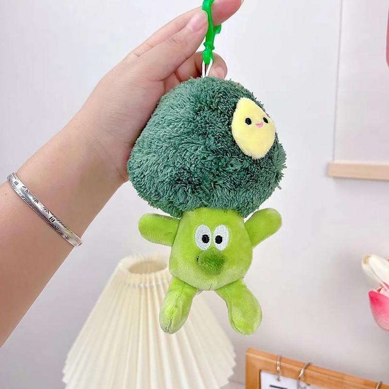 Pingente de brócolis criativo, boneca de simulação vegetal fofa, chaveiro recheado e plushy para crianças, mochila
