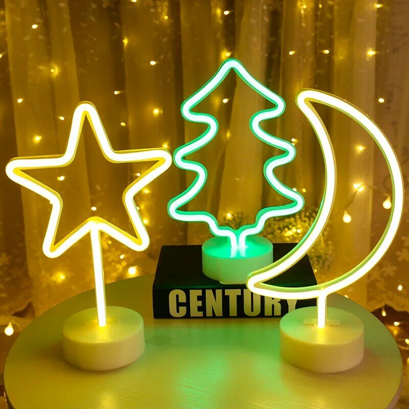 Signe de lumière néon LED arc-en-ciel, vacances, fête de Noël, décorations de mariage, chambre d'enfant, décoration d'intérieur, lampe néon, lune flamant rose, Nairobi Orn