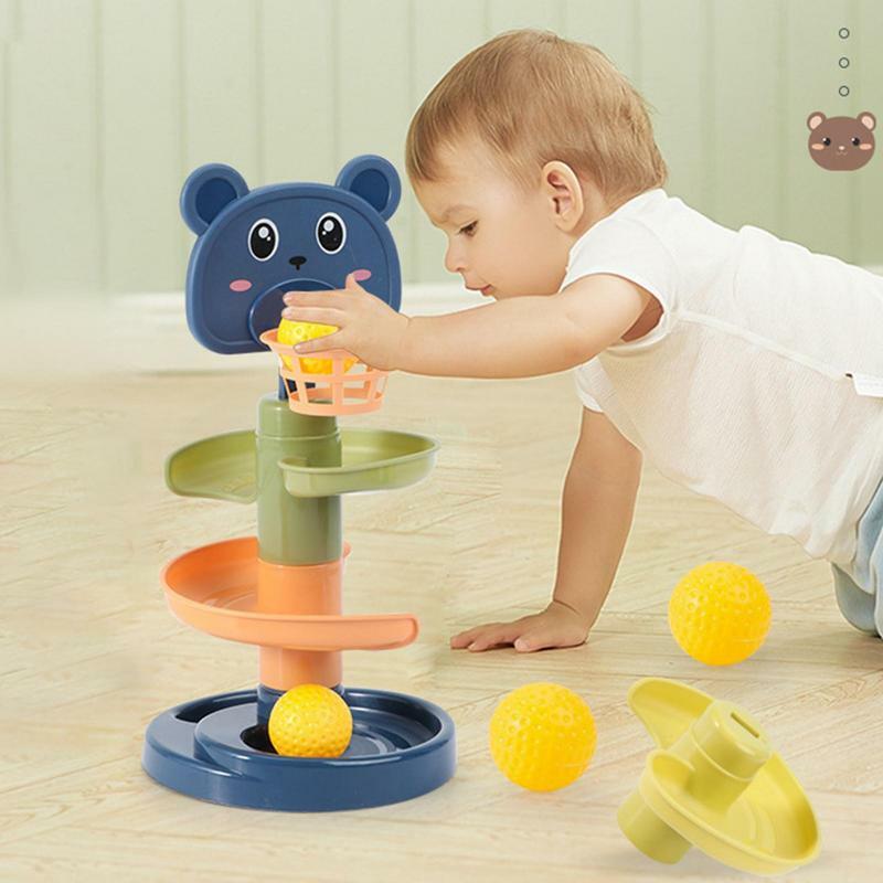 Ball Slide Toy para crianças, Drop and Roll Tower Toys, Balls Ramp, Whirling Stack and Toss Game, Brinquedos de atividade