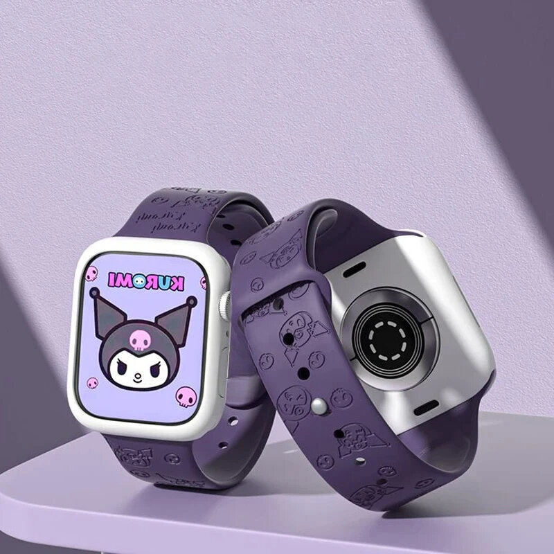 Sanrio สายรัดข้อมืออนิเมะลาย Hello Kitty, สำหรับสายคาด Apple Watch 44mm 40mm 45mm 41mm 49mm 42mm 38mm iWatch 7 SE 4 5 6 8 ultra
