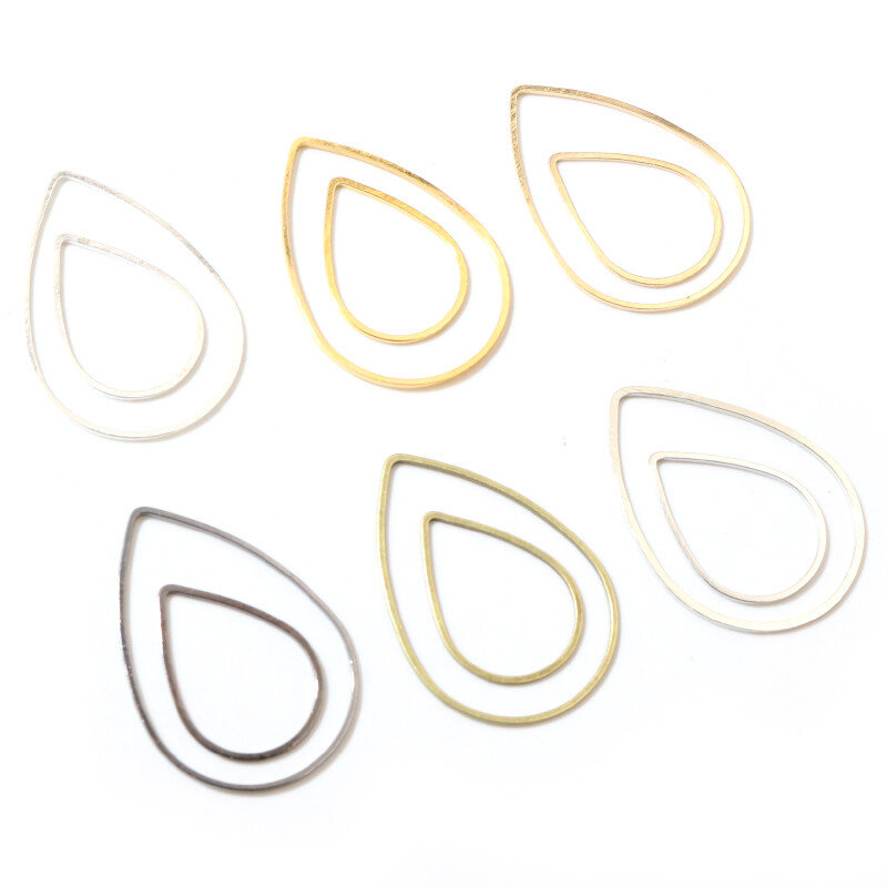 Anneau en cuivre plaqué pour boucles d'oreilles, 6 couleurs, 20x1 5/22x30mm, 50 pièces/lot, breloques, accessoires de fabrication de bijoux