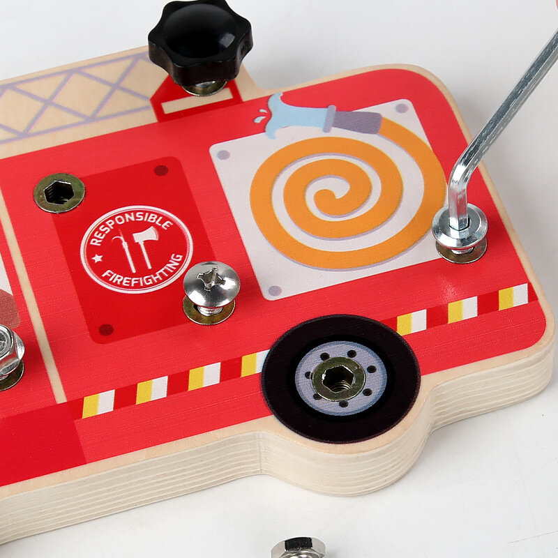 Montessori BusyBoard Game Nuts Screw Bolt Set Sensory Toys for Kids 3 Year Screwdriver Board Style Preschool Educational Toys