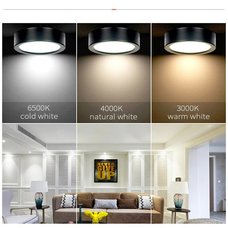 LED Ceiling Light 5W 10W 15W 18W 24W Surface Mounted Downlight Ceiling Lamp for Living Room Kitchen 220V Spotlight Panel Lights