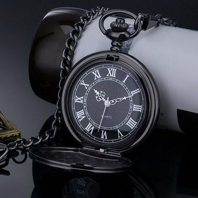 男性用の折りたたみ式ペンダント付き懐中時計,レトロな回転時計,男性用の単語時計
