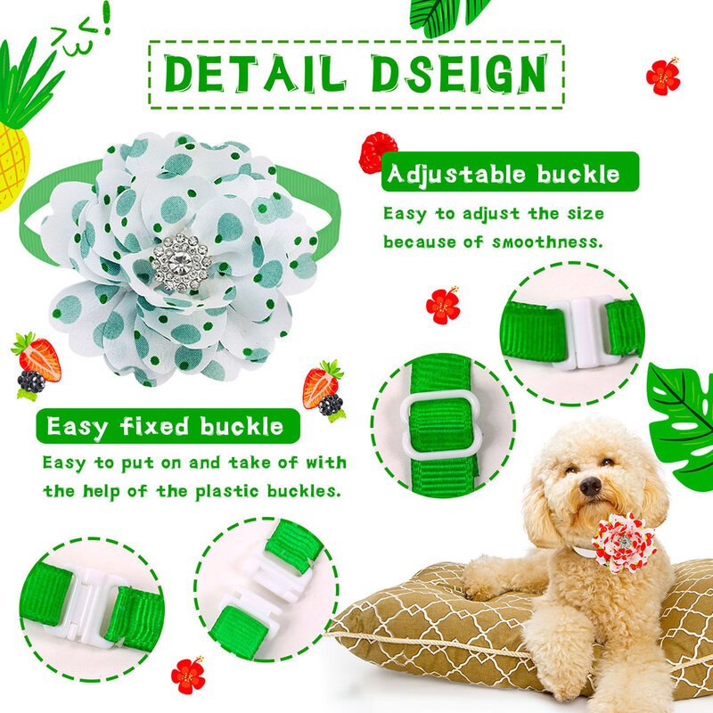 강아지용 꽃 나비 다이아몬드 패션, 애완견 나비 넥타이 칼라, 작은 강아지용 여름 애완 동물 미용 액세서리, 50 개, 신제품