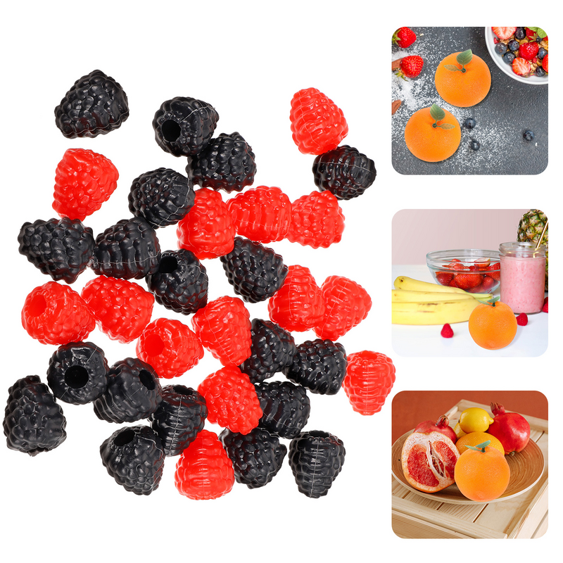 Simulação de frutas falsas framboesa, 40 pcs, frutas falsas, decoração home, foto prop