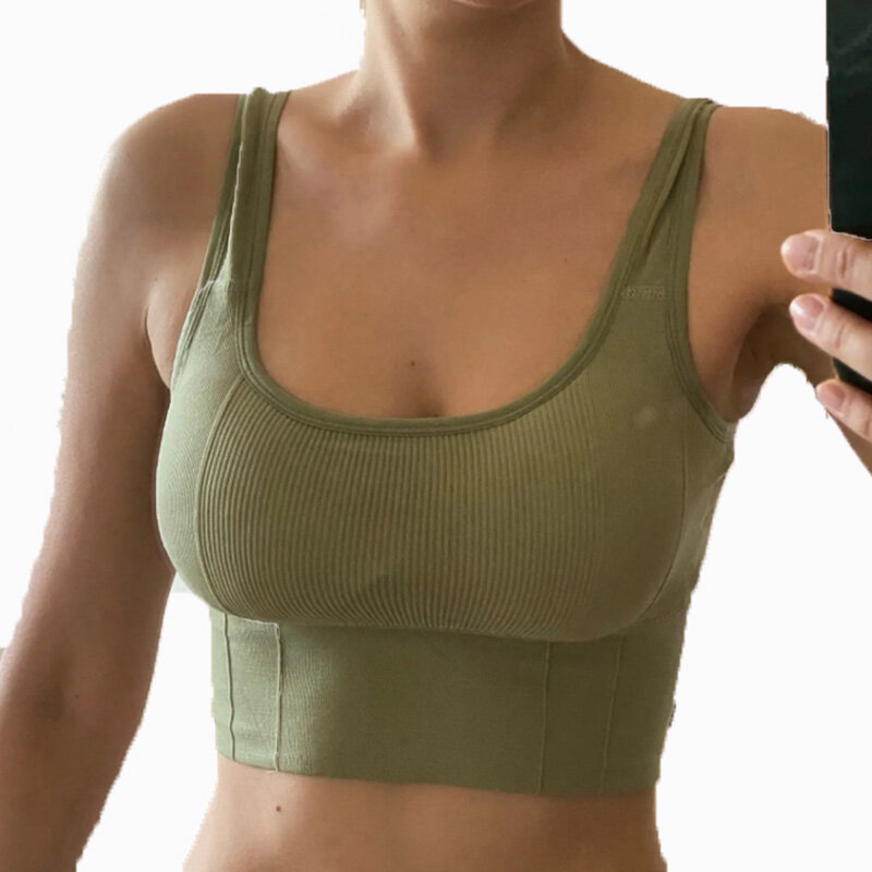 Seamless Breathable Sports Bra for Women Clothes Crop Top Anti-sweat Fitness Push Up Yoga Bra Shockproof Gym Workout Underwear
